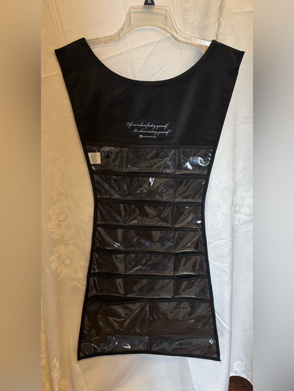MIA Black Over-the-Door Jewelry Organizer with Clear Pockets